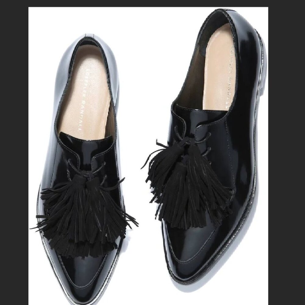 Loeffler Randall Jasper Tassel Oxfords in Black, Womens 7B